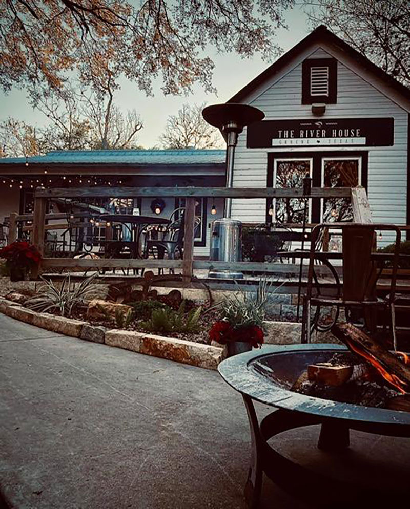 "The River House is a charming gathering place for family Style meals in New Braunfels, TX"