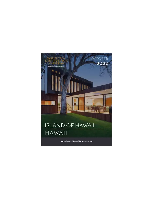 Big Island Hawaii Luxury Real Estate October's Report,Jennifer Bien