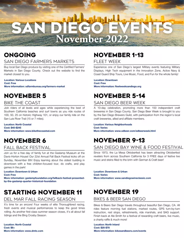 San Diego Events November 2022