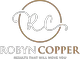 Robyn Copper Logo (Blue Background) - Transparent