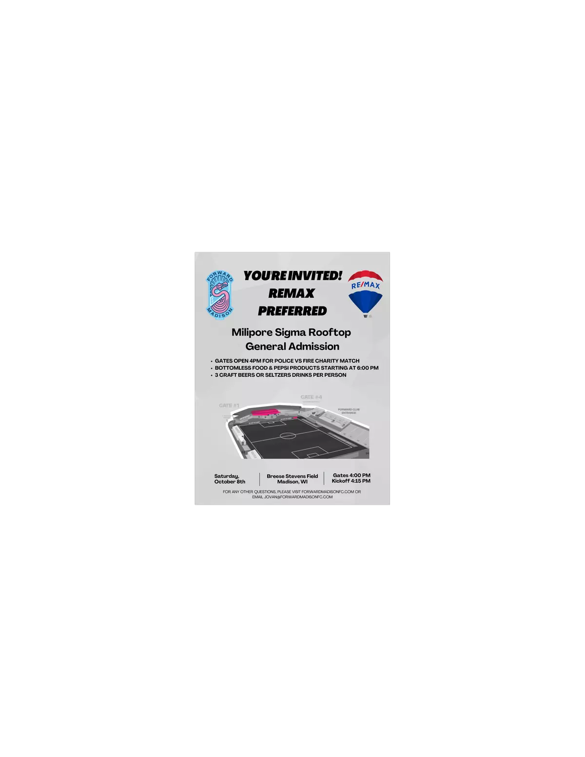 Remax Preferred - Saturday Oct 8th Event Info