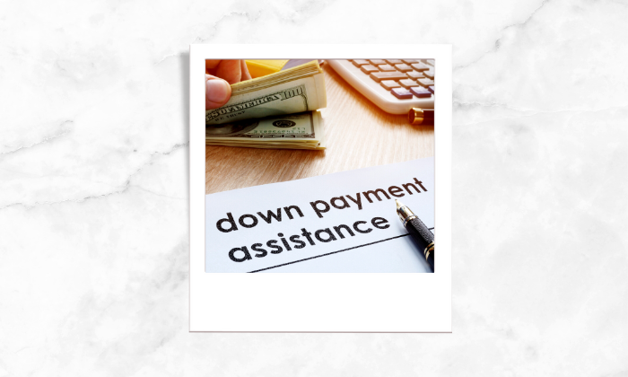 A photo of a document showing down payment assistance