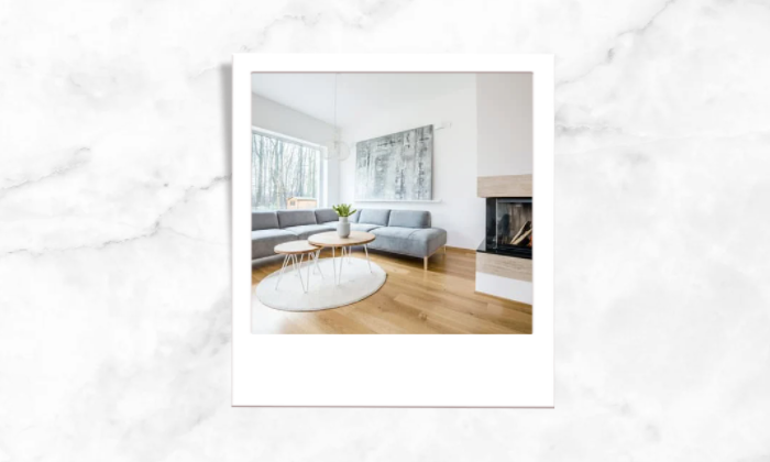 Photo of a modern white interior living room