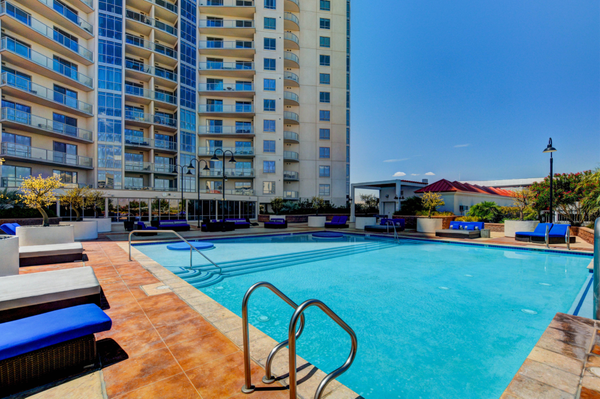The resort-style swimming pool at Allure in Las Vegas, Nevada