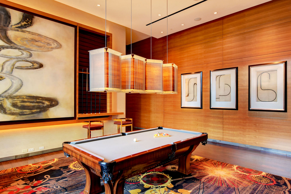 Resident billiards lounge at Waldorf Astoria in Las Vegas, Nevada