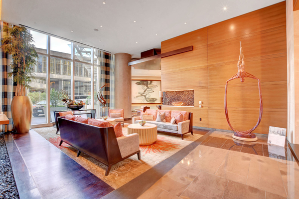 The lobby of the Waldorf Astoria luxury condominium high rise in Las Vegas, Nevada