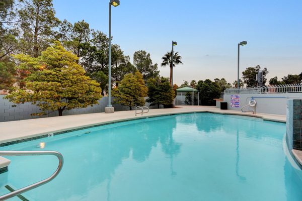 The heated swimming pool at Metropolis in Las Vegas, Nevada