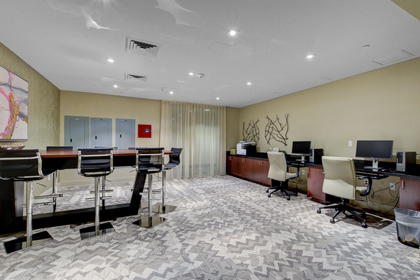 The business center at One Las Vegas luxury high rise condominium building in Las Vegas