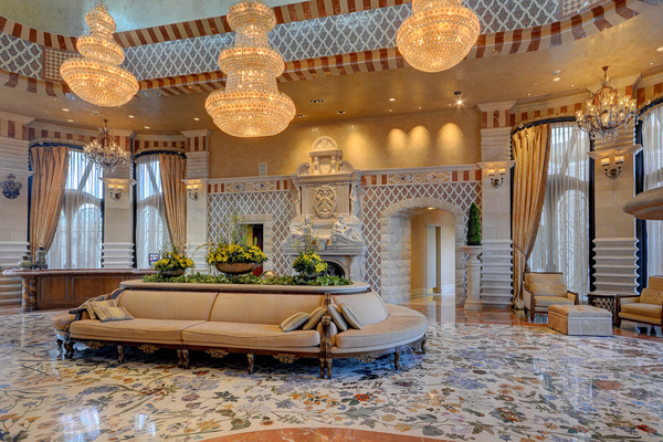 Lobby of One Queensridge Place, a luxury high rise condominium building located in Las Vegas