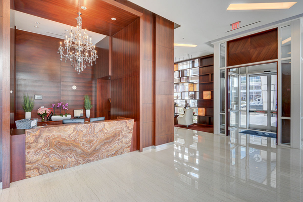 The lobby of Panorama Towers luxury condominium high rise in Las Vegas, Nevada