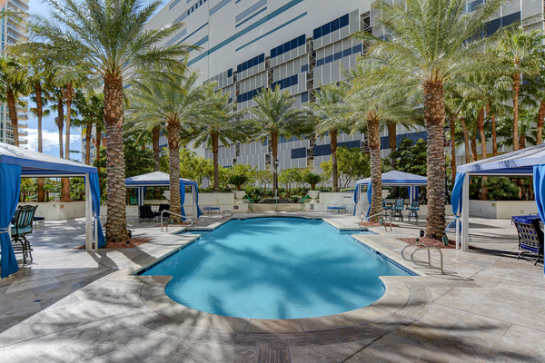 Resort pool and cabanas at Turnberry Place