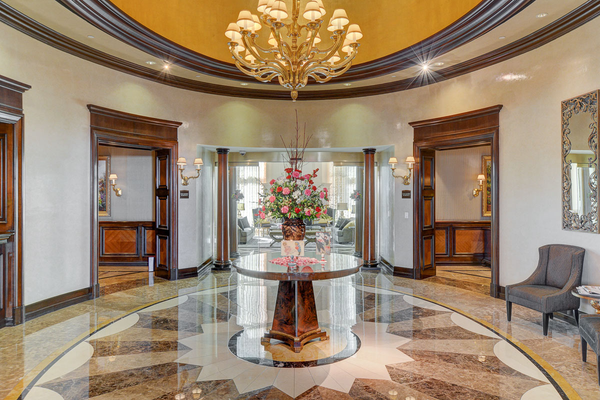 Luxury lobby at Turnberry Place luxury condominium high rise in Las Vegas, Nevada