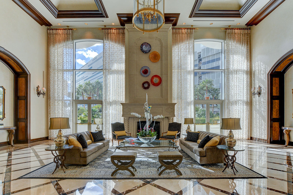 Luxury resident lobby and lounge at Turnberry Place