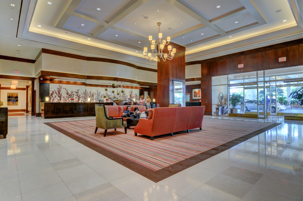 Lobby of Signature at MGM Grand, a luxury high rise condo-hotel complex in Las Vegas