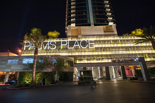 Palms Place at night