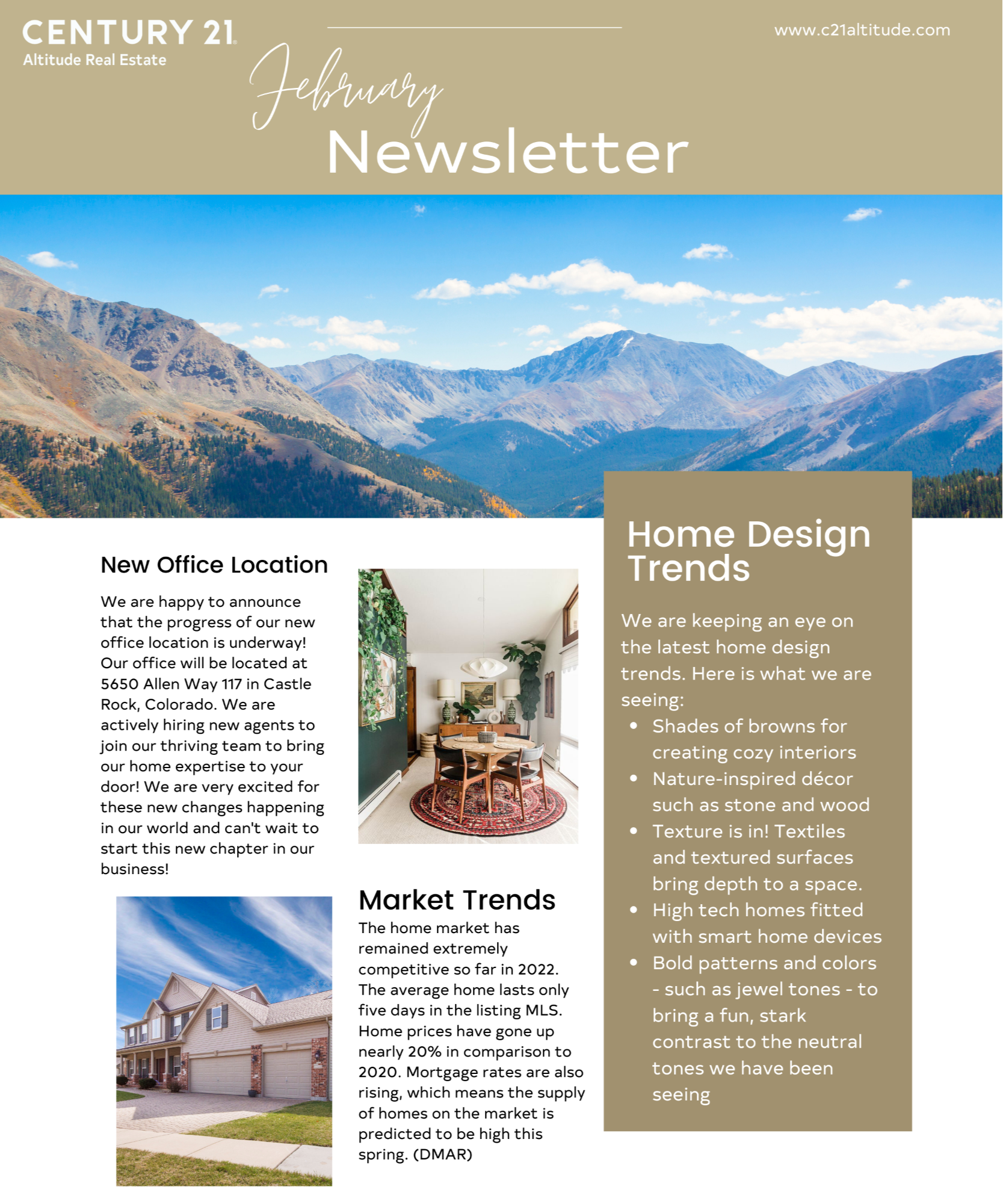 February Newsletter,CENTURY 21 Altitude Real Estate