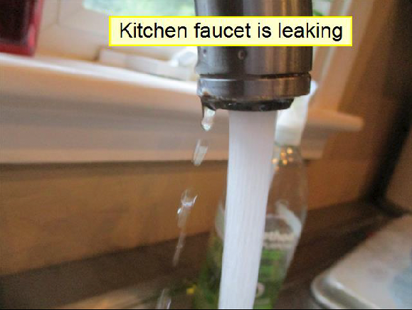 image of leaky faucet from home inspection