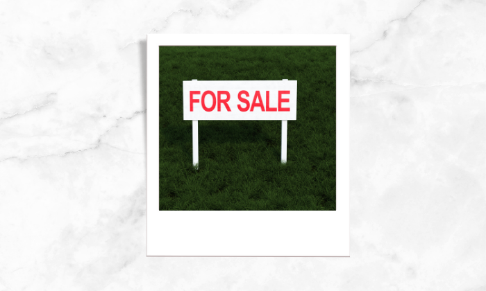 Photo of a for sale signage