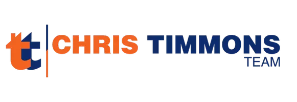 Single line two font name. First name Chris in orange, second name Timmons Team in blue