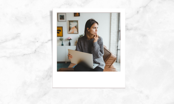 Photo of a woman thinking deeply