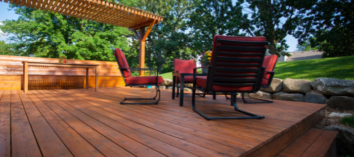 A deck or patio.