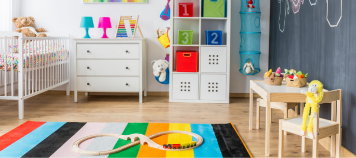 Make sure there's plenty of space for the baby to play in your home.