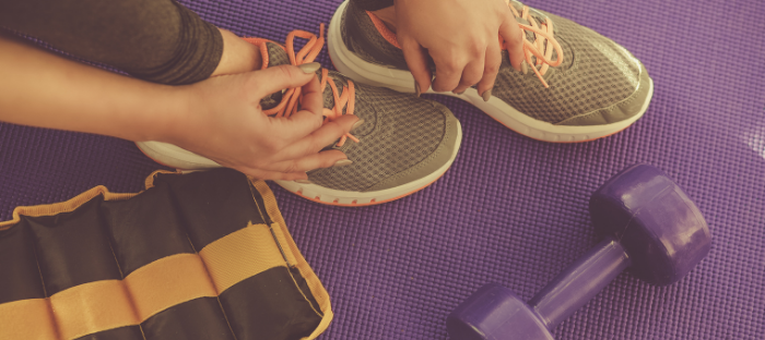 Set up a small area for exercising, to start with.