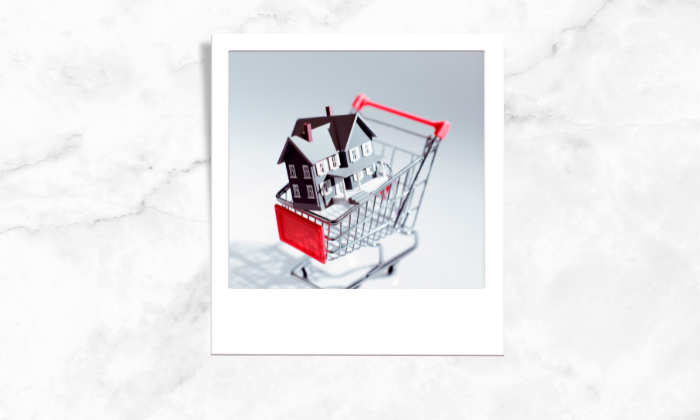 Photo of a house block in a shopping cart