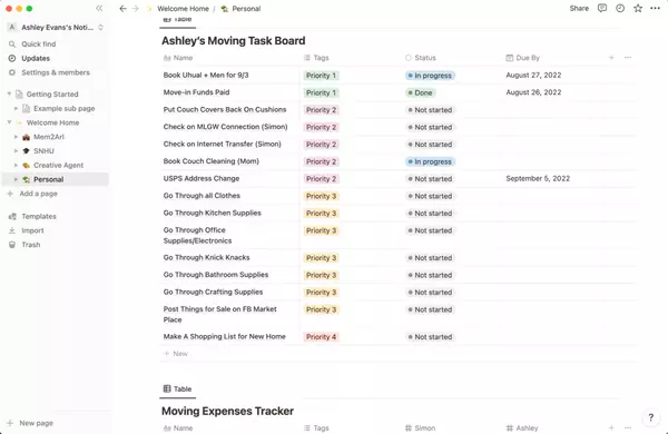 Using Notion to Help Organize Your Move,Ashley Evans