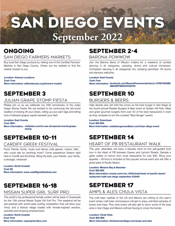September 2022 San Diego Events,Isaiah Votaw