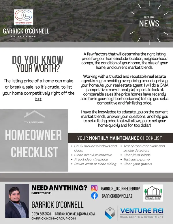 Do you know youur worth?,Garrick O'Connell