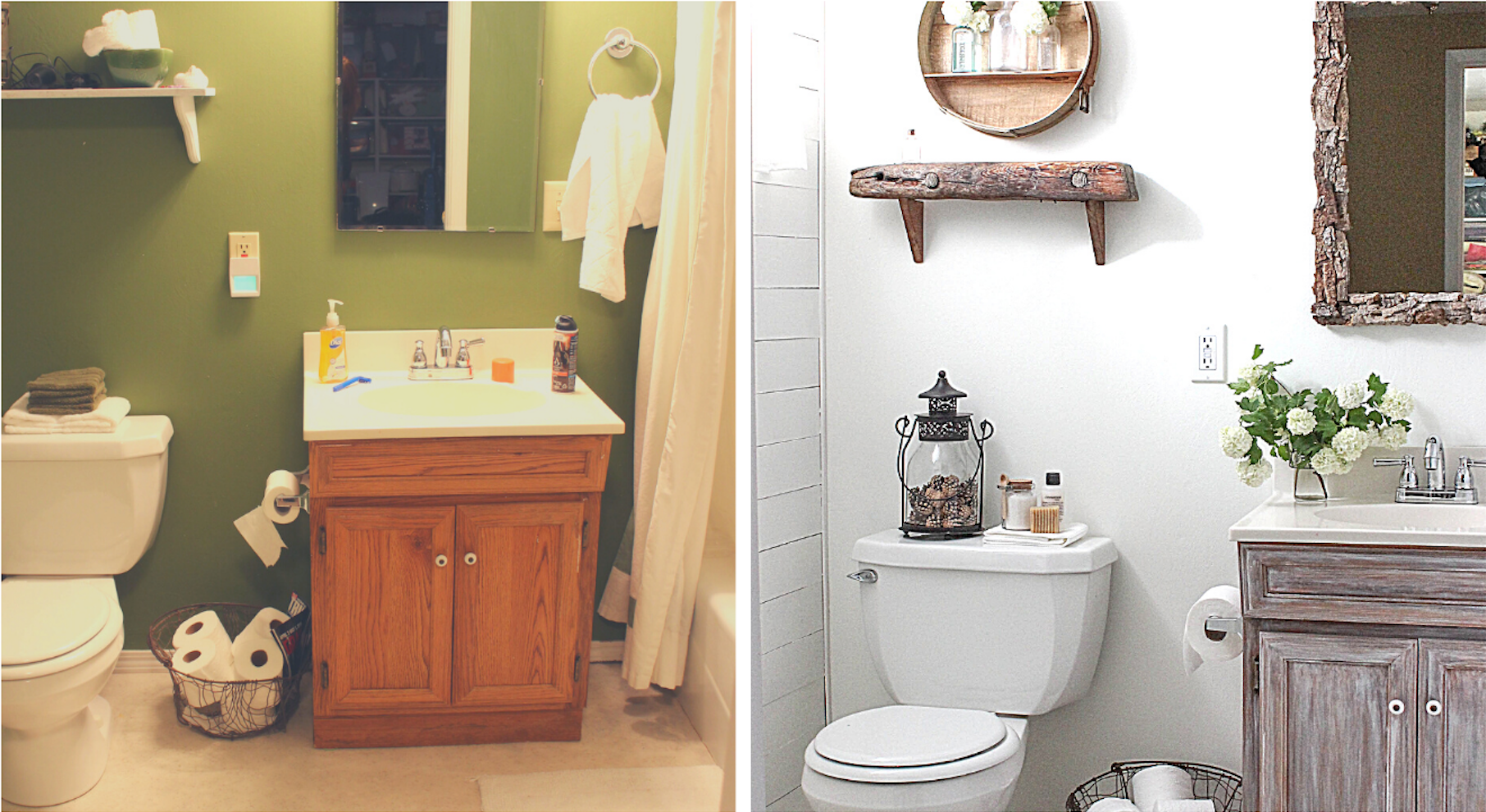 giving a bathroom a boost with new paint and shelving to sell your home with amanda helou at listwithamanda.com