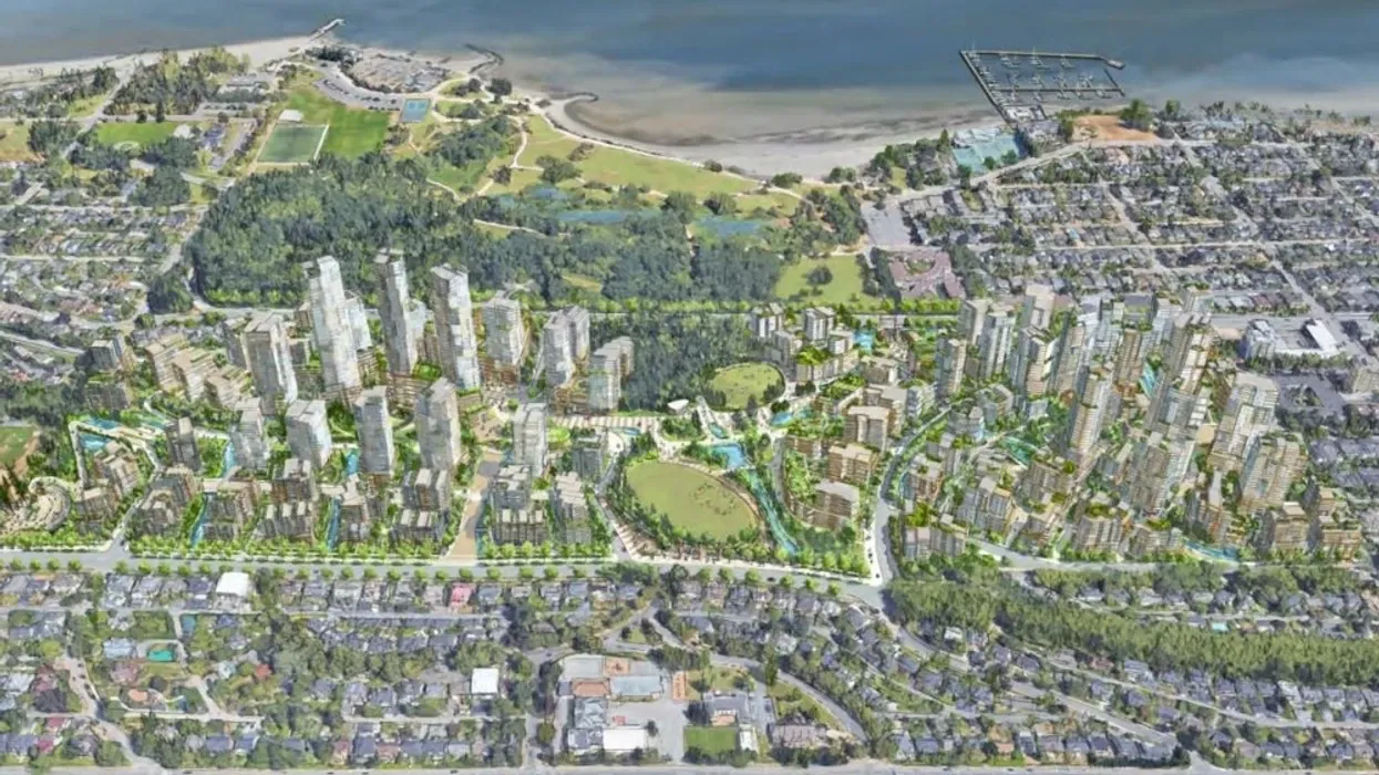 aerial rendering of the jericho lands master plan in vancouver