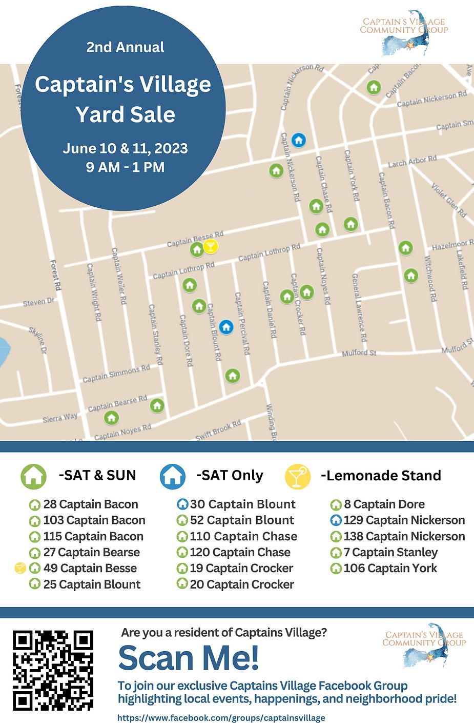 Second Annual Captain's Village Community Yardsale this Weekend 6/3 & 6/4 in South Yarmouth!