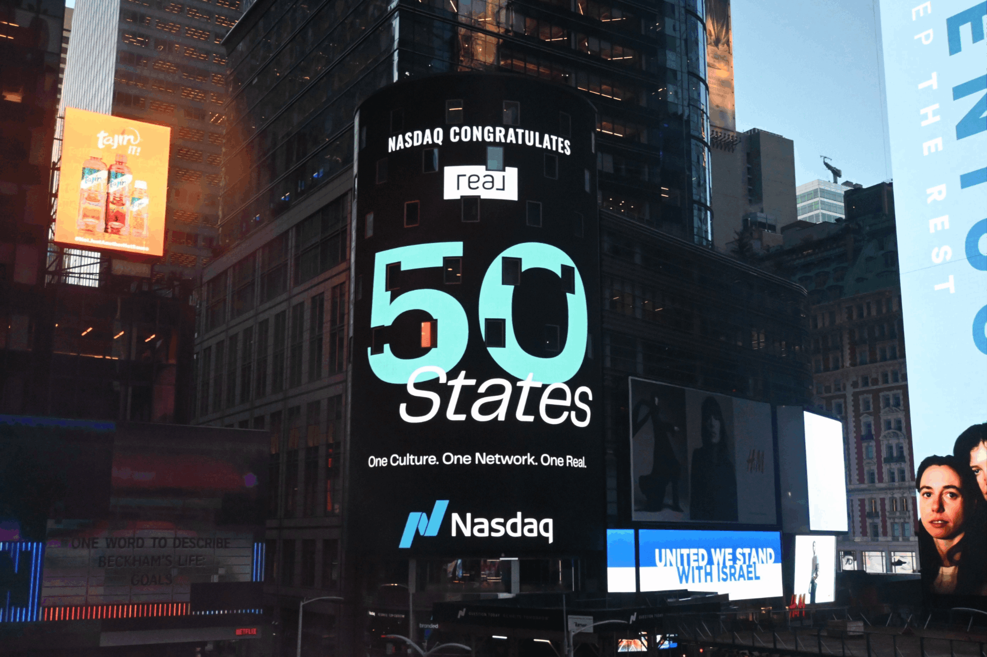 Real Broker (NASDAQ:REAX) Announcement in Time Square that they are operational in all 50 US States.