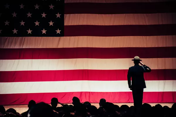 Saluting Flag