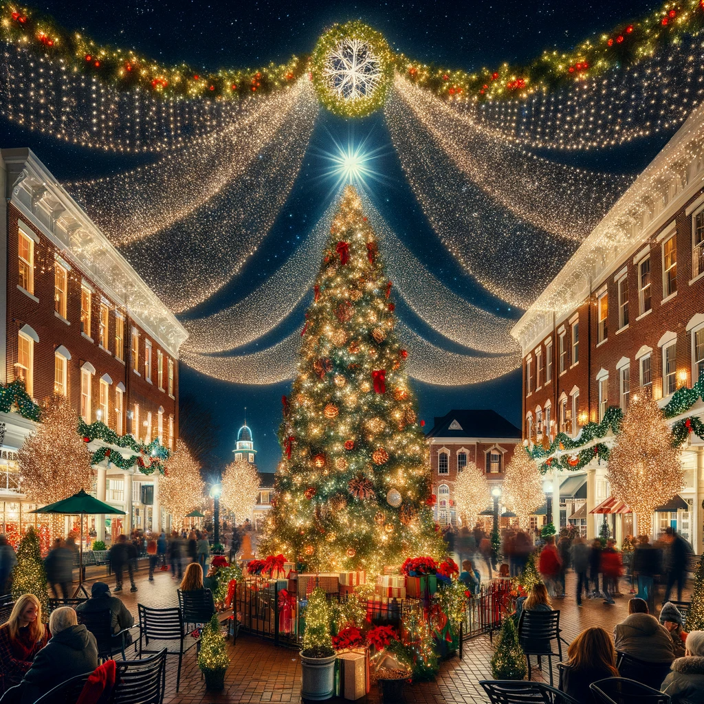 festive atmosphere of Dahlonega GA Christmas 2023