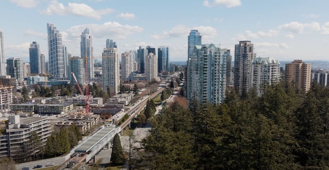 burnaby skytrain station by metrotown mall