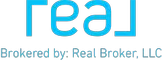 real broker logo blue
