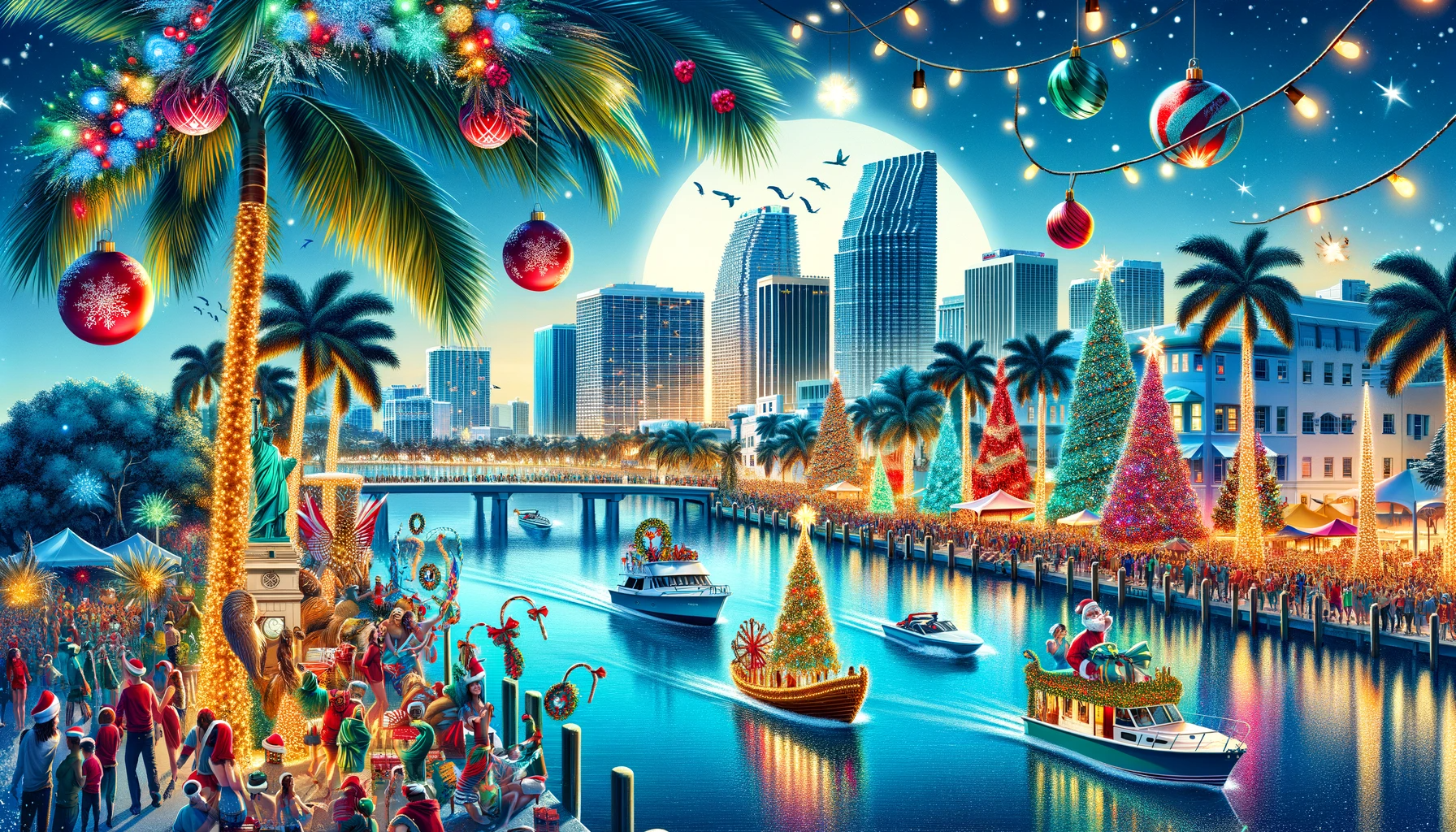 A history of Christmas and Boat parades in Miami.