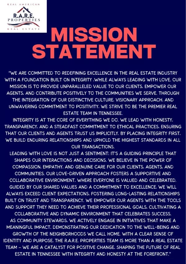 feature image of R.A.R.E Properties Mission Statement