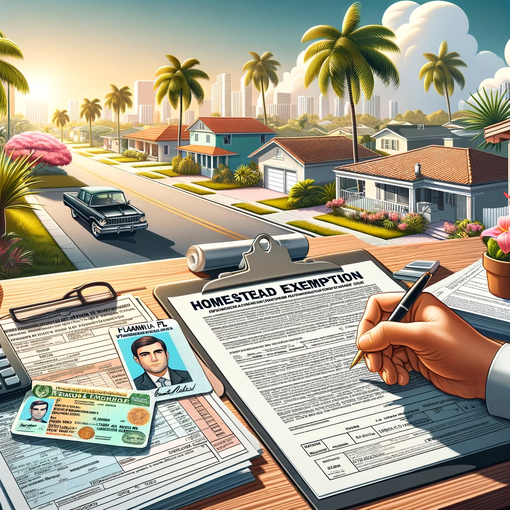 Image of new homeowner filing for homes exemption and saving a lot of money when purchasing a new property in Miami.