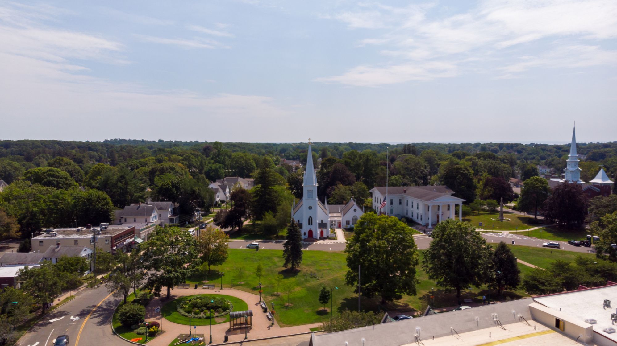 Aerial view of Branford Center, CT