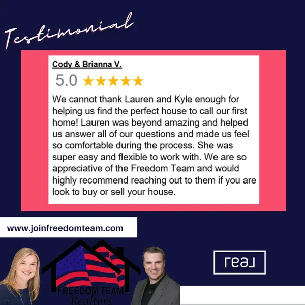We truly appreciate your kind words, Cody & Brianna!,Freedom Team