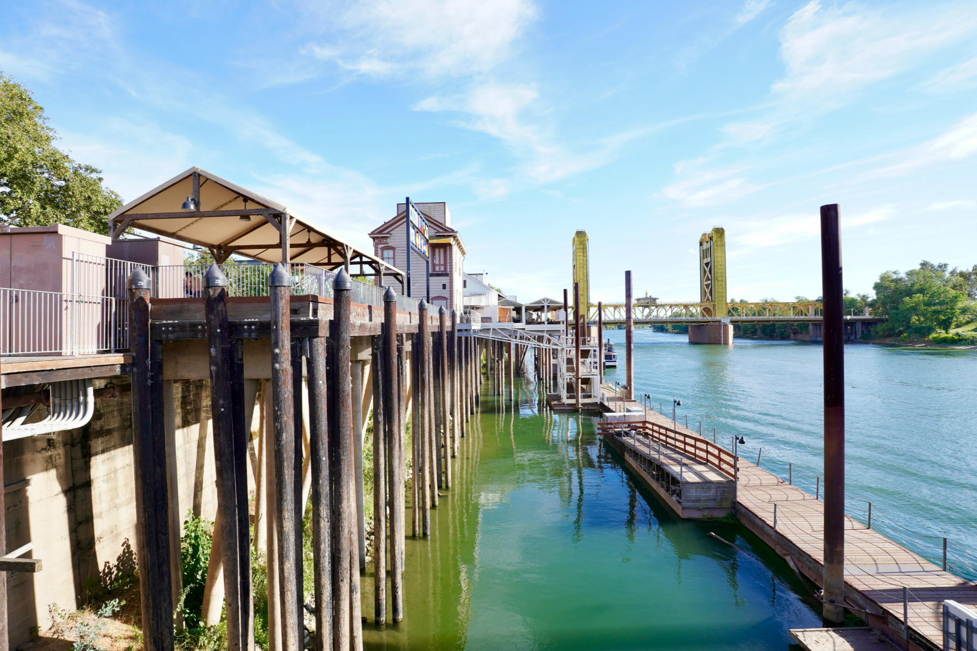 Sac Riverfront Bridge View