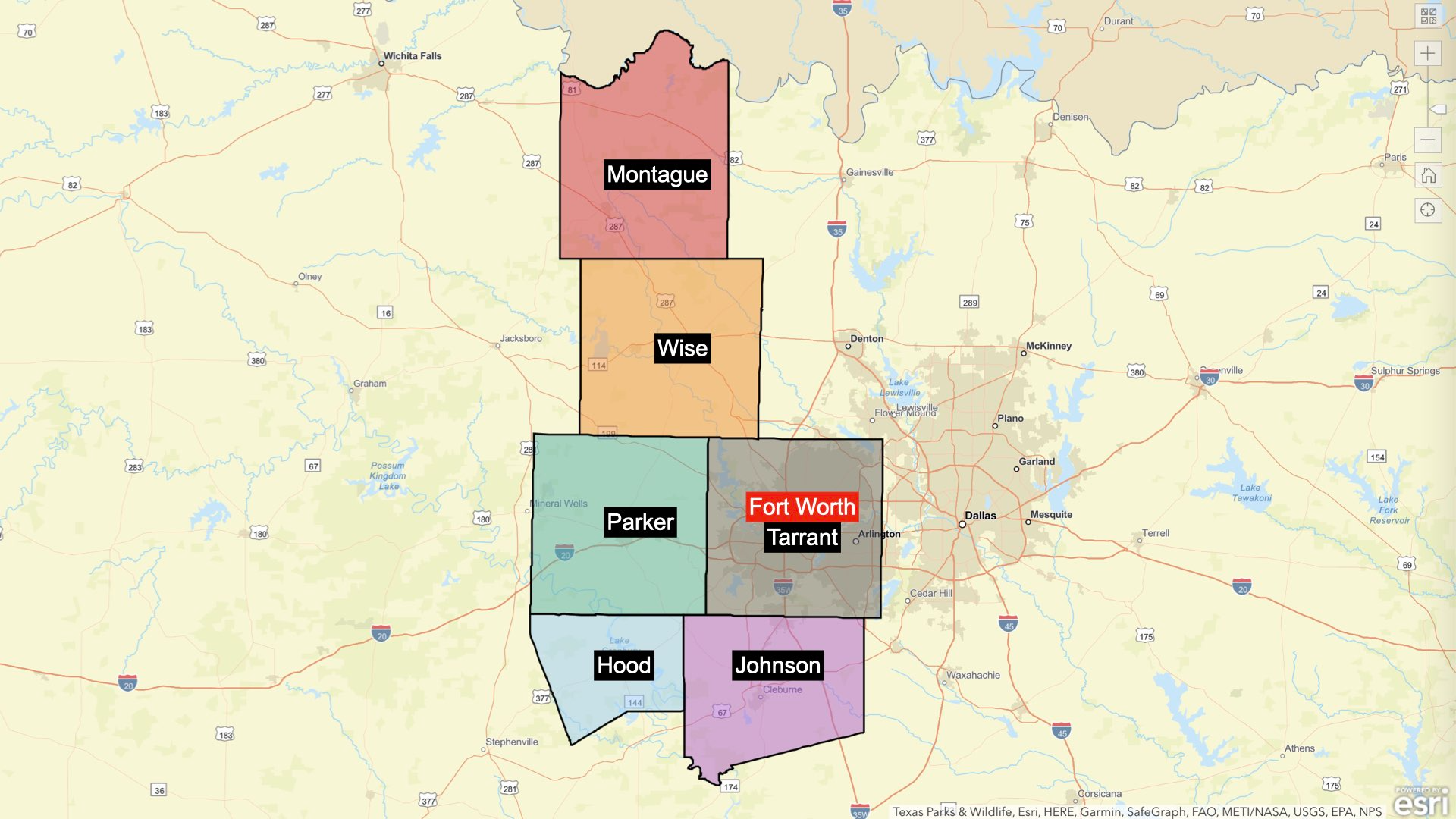 ALEX Fort Worth Region Map, Cooke  County TX Real Estate Map, Hood  County TX Real Estate Map, Johnson  County TX Real Estate Map, Montague  County TX Real Estate Map, Parker  County TX Real Estate Map, Somervell  County TX Real Estate Map, Tarrant  County TX Real Estate Map, Wise  County TX Real Estate Map