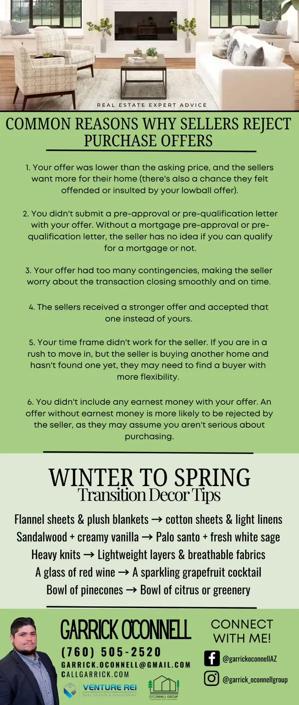 Common Reasons Sellers Reject Offers,Garrick O'Connell