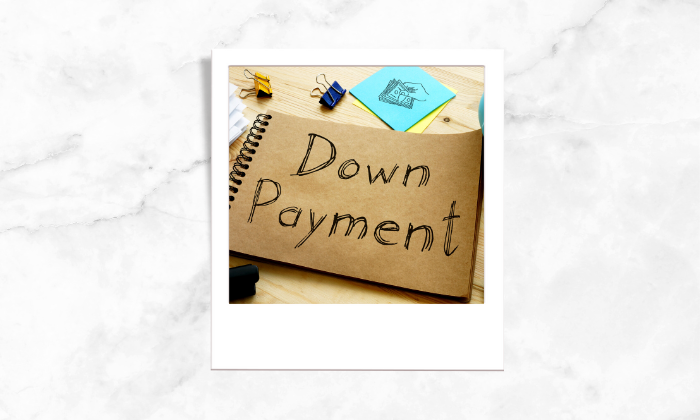 Photo of a down payment signage