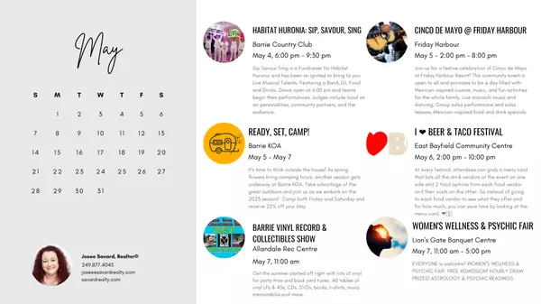 Event Calendar - May,Josee Savard