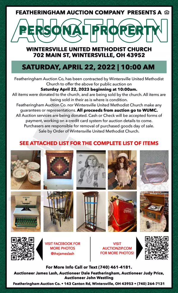 Personal Property Auction - Wintersville United Methodist Church,James Lash